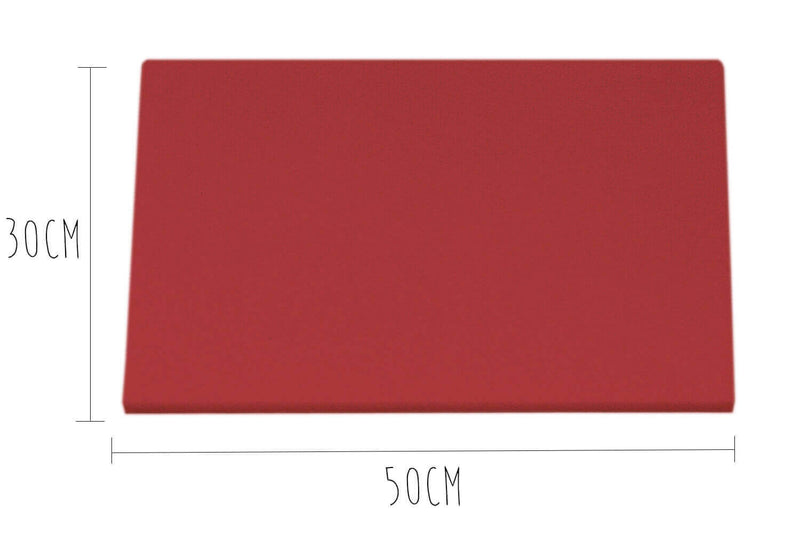 Planche à découper polyéthylène rouge HD500 avec pieds 50x30cm