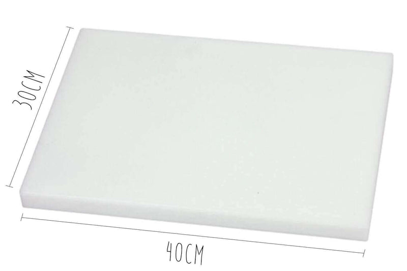 Planche à découper épaisse polyéthylène blanc HD500 40x30cm