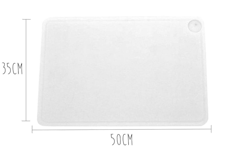 Planche à découper polyéthylène blanc HD500 à rigole et poche à jus 50x35cm