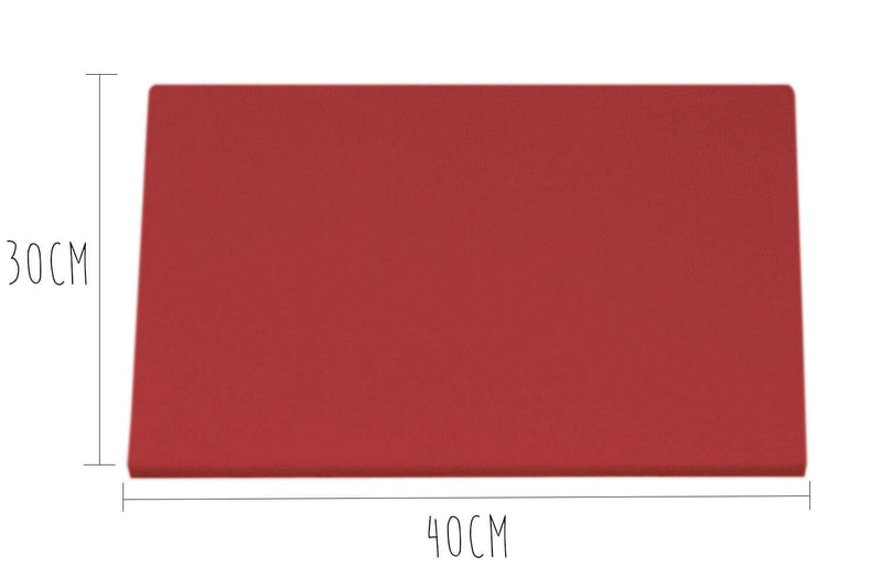 Planche à découper polyéthylène rouge HD500 avec pieds 40x30cm