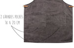 Tablier de cuisine Wusaki en toile et cuir 83x67,5cm - Taille unique