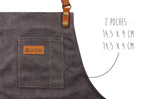 Tablier de cuisine Wusaki en toile et cuir 83x67,5cm - Taille unique