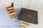 Tablier de cuisine Wusaki en toile et cuir 83x67,5cm - Taille unique