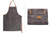 Tablier de cuisine Wusaki en toile et cuir 83x67,5cm - Taille unique