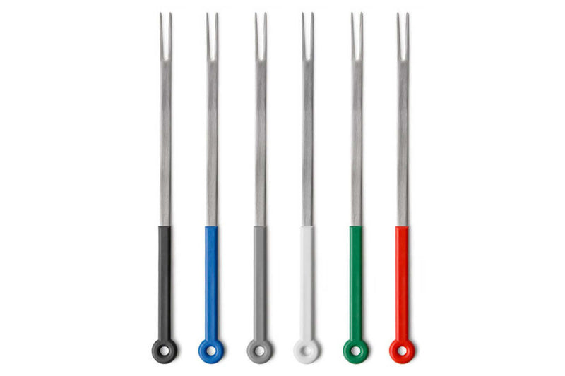 Set de 6 fourchettes à fondue Mono ring manches colorés