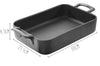 Plat rectangulaire Revol Belle Cuisine 30x21,5cm en porcelaine noire effet fonte