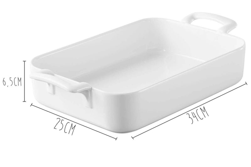 Plat rectangulaire Revol Belle Cuisine 34x25cm en porcelaine blanche
