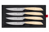 Coffret 4 couteaux à steak Icel lame dentelée 11cm manche droit bois d'érable