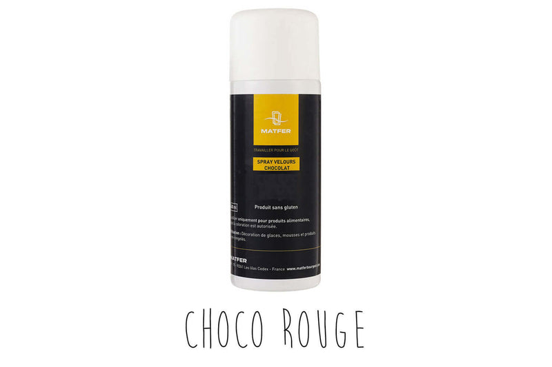 Spray velours pour pâtisserie Matfer choco rouge 400ml
