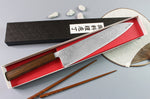 Couteau de chef japonais artisanal Wusaki Unagi AUS10 damas 24cm manche chêne