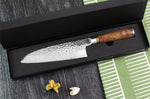 Couteau santoku japonais artisanal forgé Takeshi Saji R2 Tsuchime 16,5cm