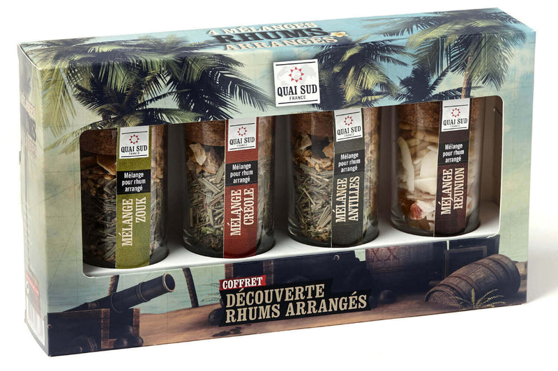 Coffret découverte pour rhum arrangé Quai Sud - 4 saveurs
