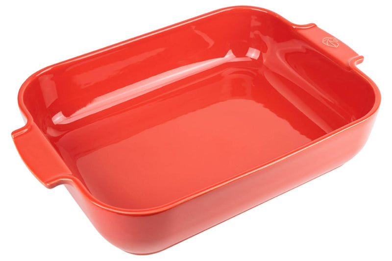 Plat four rectangle Peugeot Appolia en céramique rouge 33x25,7x7,5cm