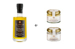 Coffret cadeau truffes Plantin : huile d'olives à la truffe noire + 2 verrines aromatisées