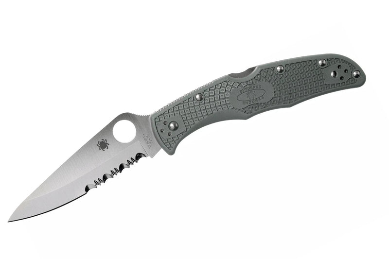 Couteau pliant Spyderco Endura 4 C10PSFG semi denté vert nylon/fibre de verre 12,6cm