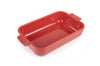 Plat four individuel rectangle Peugeot Appolia en céramique rouge 18x12x4,5cm