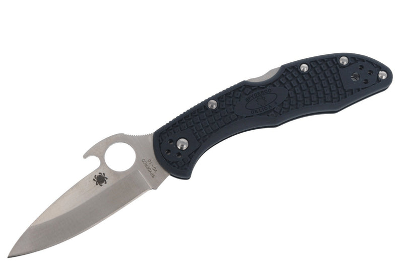 Couteau pliant Spyderco Delica 4 Wave C11PGYW manche fibre de verre noir 10,8cm