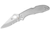 Couteau pliant Spyderco Delica 4 C11PS lame semi-dentée manche inox 10,7cm