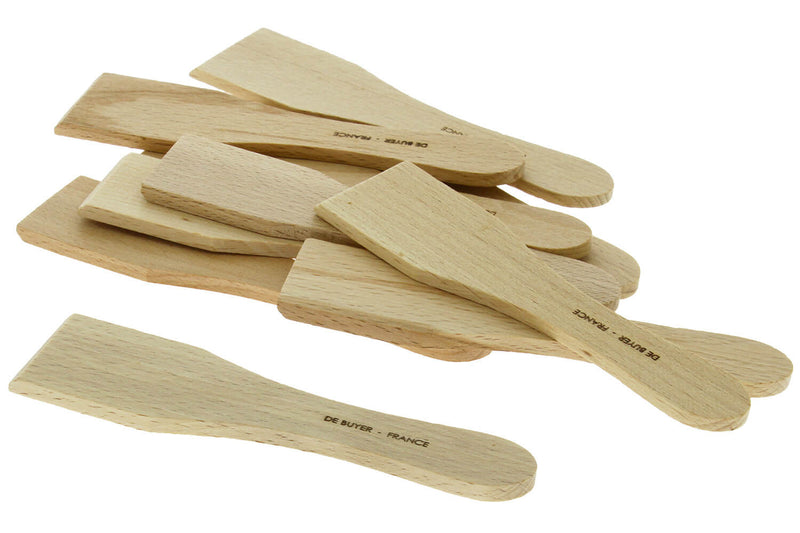 Lot de 10 spatules à raclette ou blinis De Buyer B Bois en hêtre