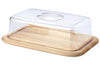 Plateau à fromage avec couvercle Continenta en bois d'hévéa 38,5x25,5x11,5cm