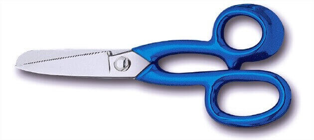 Ciseaux à poisson Bargoin 22cm acier inoxydable manche bleu plastifié