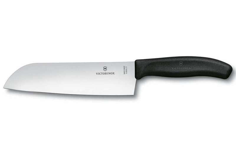 Couteau santoku Victorinox SwissClassic 17cm noir sur carte