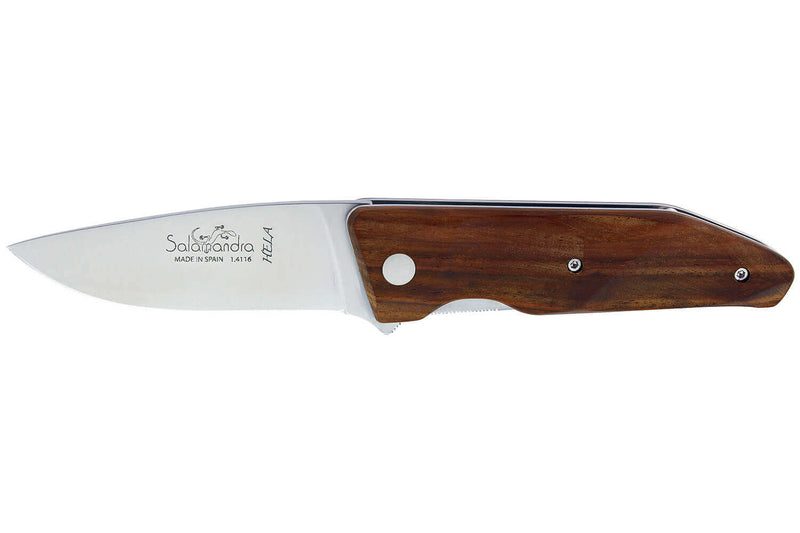 Couteau pliant artisanal Salamandra Hela manche cocobolo 11cm + étui