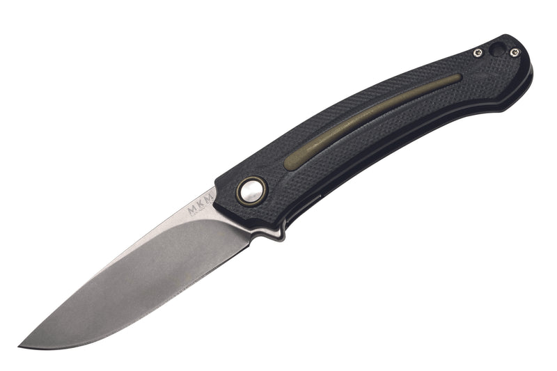 Couteau pliant MKM Arvenis By FOX Knives MK.FX01MGGR manche en G10 noir/Alu vert 12cm + étui