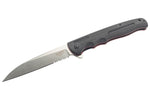 Couteau pliant Herbertz 591217 manche en acier inox/G10 rouge et noir 16,5cm