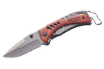 Couteau pliant Herbertz 582909 manche en titane/bois de cocobolo 9cm + chaîne à billes