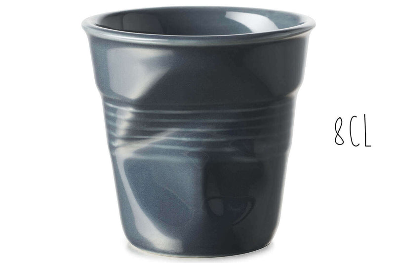 Tasse Revol Espresso Froissé 8cl en porcelaine Graphite