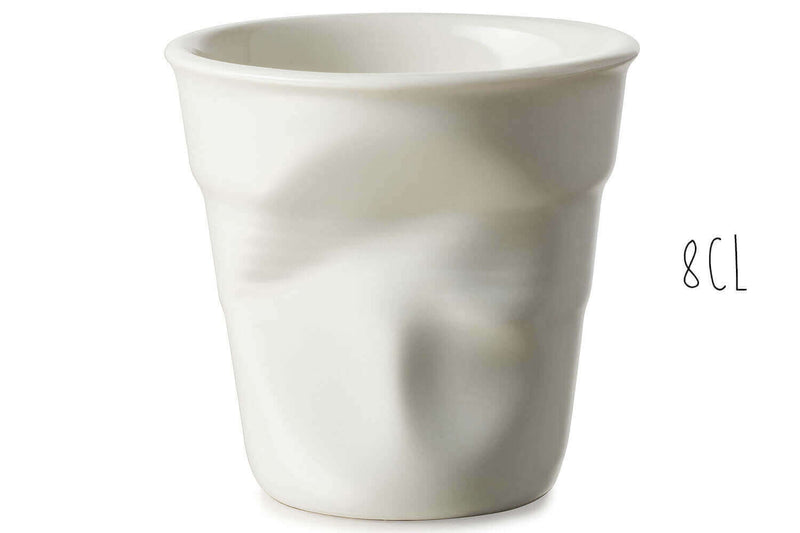 Tasse Revol Espresso Froissé 8cl en porcelaine Blanc Coquille