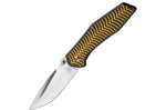 Couteau pliant Herbertz 568512 manche aluminium décor stries dorées 11,5cm