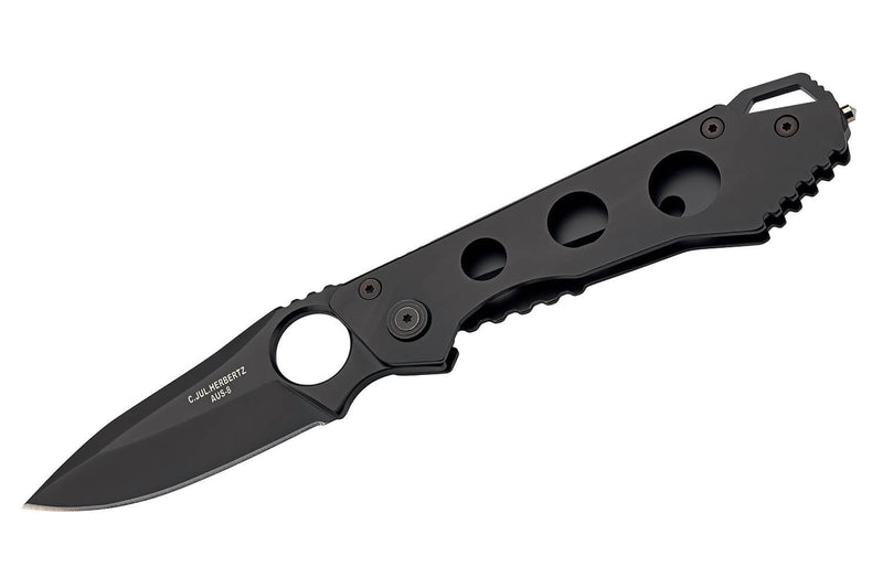 Couteau pliant Herbertz 587510 tout inox revêtement noir manche 10cm