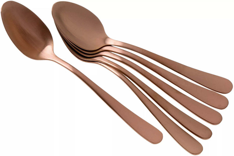 Coffret de 6 cuillères à moka Amefa Austin inox revêtement coloré - Cuivre