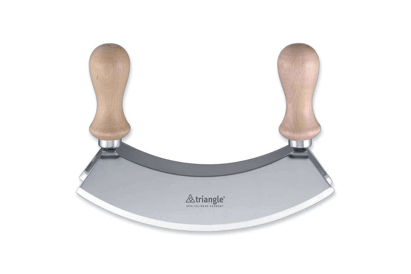 Hachoir berçoir Triangle poignées en hêtre double lame - 2 tailles - 14 cm