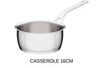 Batterie de cuisine Alessi Pots&Pans 7 pièces tout inox 18/10 design par Jasper Morrison