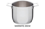 Batterie de cuisine Alessi Pots&Pans 7 pièces tout inox 18/10 design par Jasper Morrison