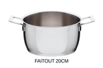 Batterie de cuisine Alessi Pots&Pans 7 pièces tout inox 18/10 design par Jasper Morrison