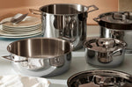 Batterie de cuisine Alessi Pots&Pans 7 pièces tout inox 18/10 design par Jasper Morrison