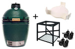 Pack Big Green Egg Medium barbecue + convEGGtor + table modulaire + 4 roulettes