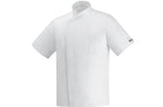 Veste de cuisine unisexe Egochef Ottavio Air Plus blanche 100% microfibre à manches courtes
