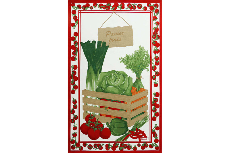 Torchon de cuisine Beauvillé Petit Marché fabriqué en France 50x80cm