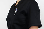 Veste de cuisine unisexe Egochef Leonardo noire polyester et coton à manches courtes