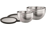 Set de 2 saladiers Rösle en acier inoxydable avec 2 couvercles fraîcheur