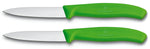 2 Couteaux d'office Victorinox verts lame 8cm pointe milieu
