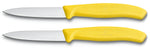 2 Couteaux d'office Victorinox jaunes lame 8cm pointe milieu
