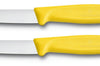 2 Couteaux d'office Victorinox jaunes lame 8cm pointe milieu
