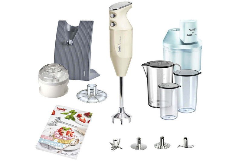 Coffret Bamix Pâtisserie M200 Swissline crème - accessoires + livre de recettes
