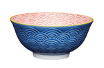 Bol en grès émaillé KitchenCraft motif arc bleu et rouge